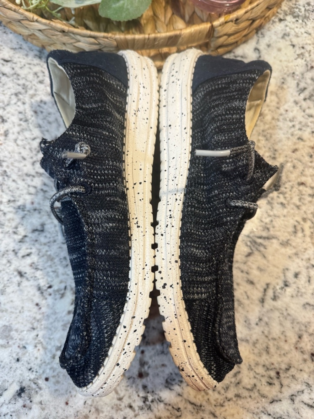 Hey Dude Wendy Navy Knit Lace-Up Casual Loafers - Picture 3 of 7